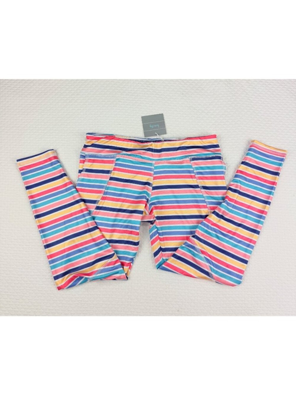 HONESTY GIRL'S BIG KID Size XL ( 14 - 16 )  ATHLETIC LEGGINGS POCKETS Striped